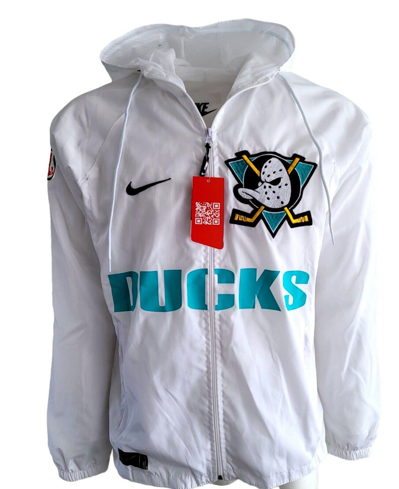 NFL Nike Mighty Ducks White Windbreaker/Rain Jacket | Size S-USASTARFASHION