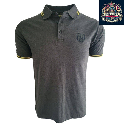 West Bromwich Albion Polo Shirt - Speckle Twist & Lemon Design, Size S, Official Merchandise - USASTARFASHION