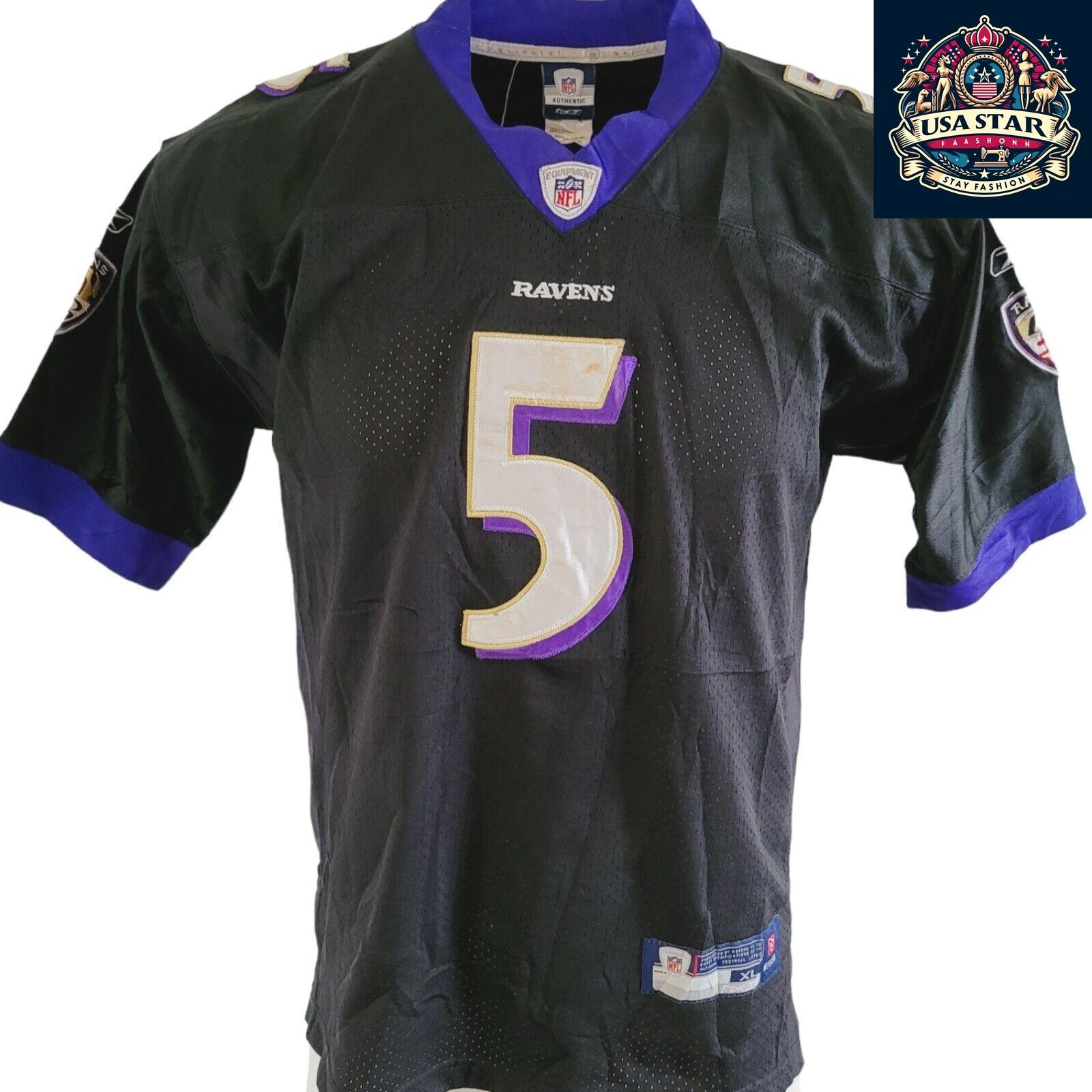 Joe Flacco #5 Ravens Jersey - Black Reebok NFL Medium - Durable, Stylish Fan Gear for Game Day - USASTARFASHION