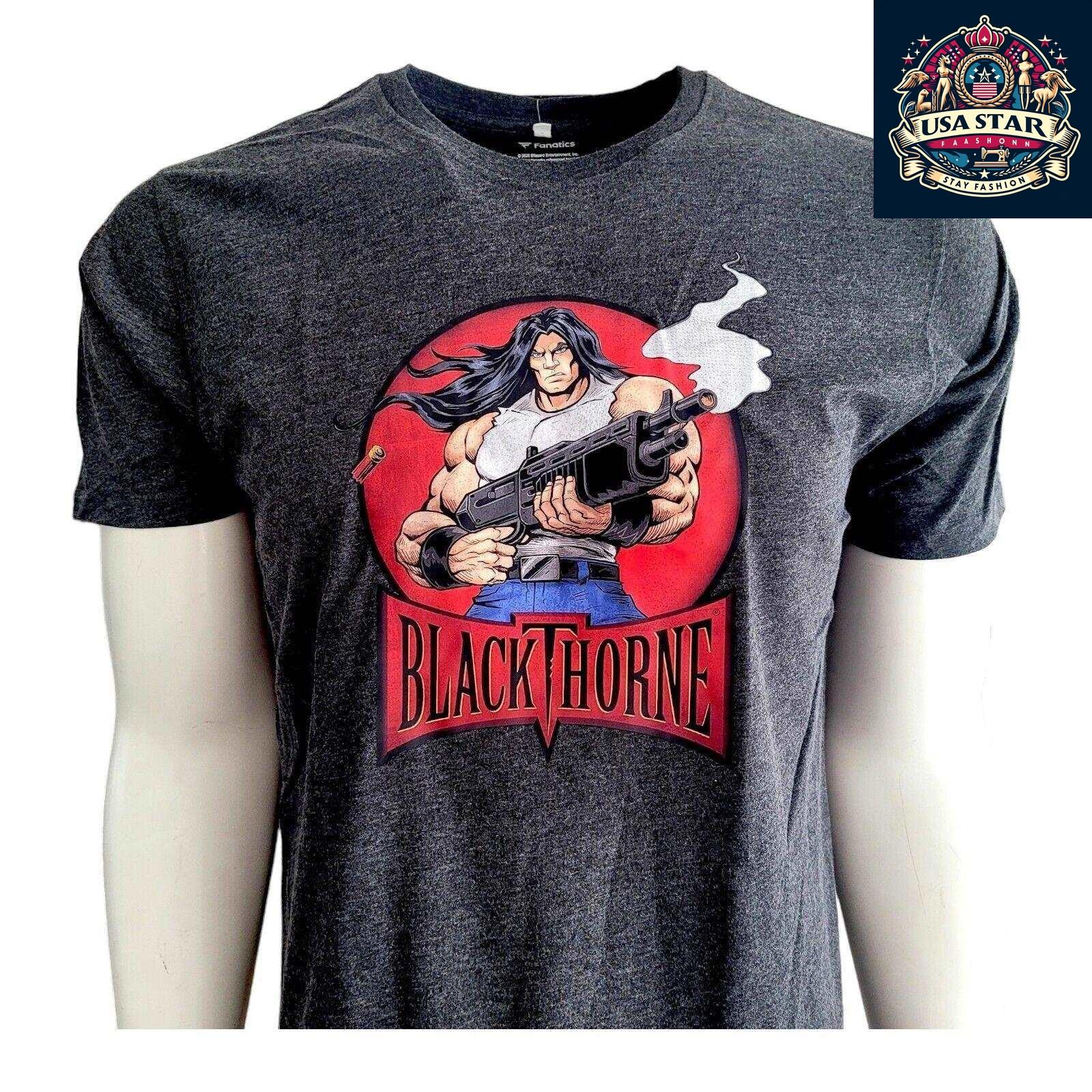 Blizzard Fanatics T-Shirt Black Thorne & Rock 'n Roll Racing Arcade Collection Size M 100% Cotton USASTARFASHION