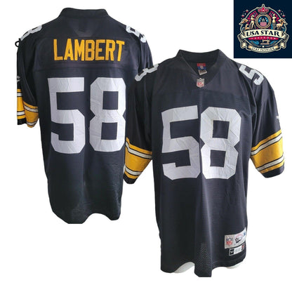 Jack Lambert Pittsburgh Steelers Jersey XL - Classic Black & Gold Premier Throwback Reebok - USASTARFASHION