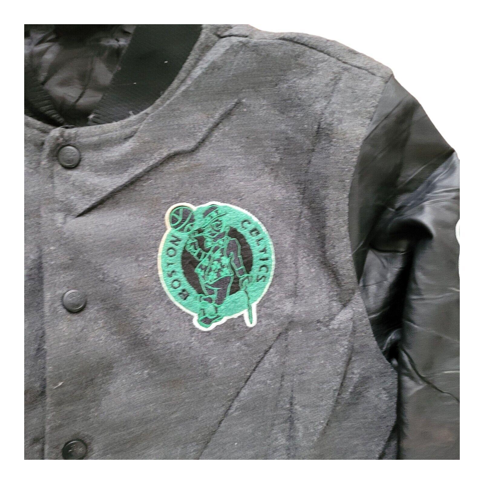 NBA Youth Boston Celtics Wool Varsity Jacket - 100% Wool, Full-Snap - Size: 19" P2P, 22" Length-USASTARFASHION