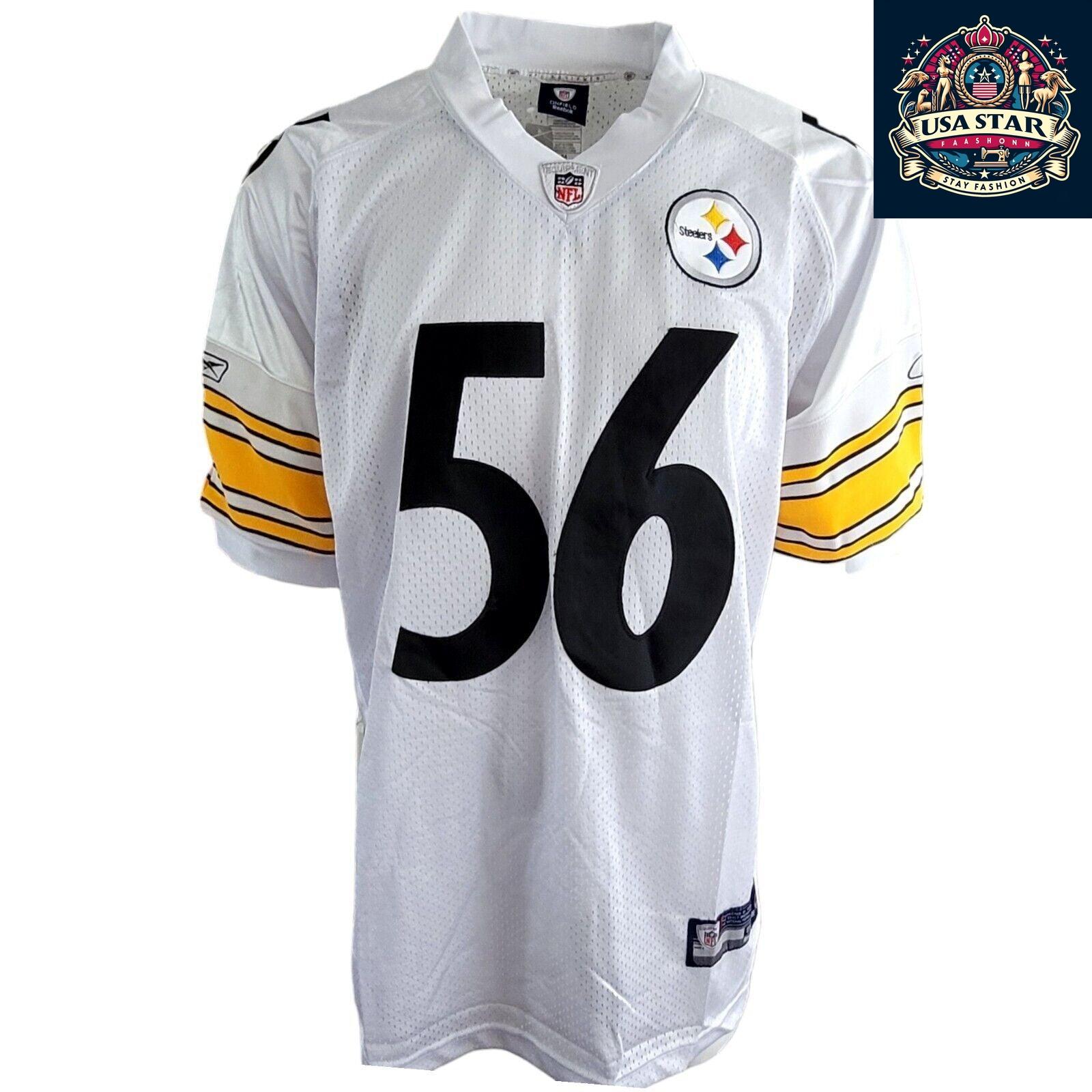 Pittsburgh Steelers Jersey LaMarr Woodley #56, Classic Design, Size 54, High-Quality Fabric - USASTARFASHION