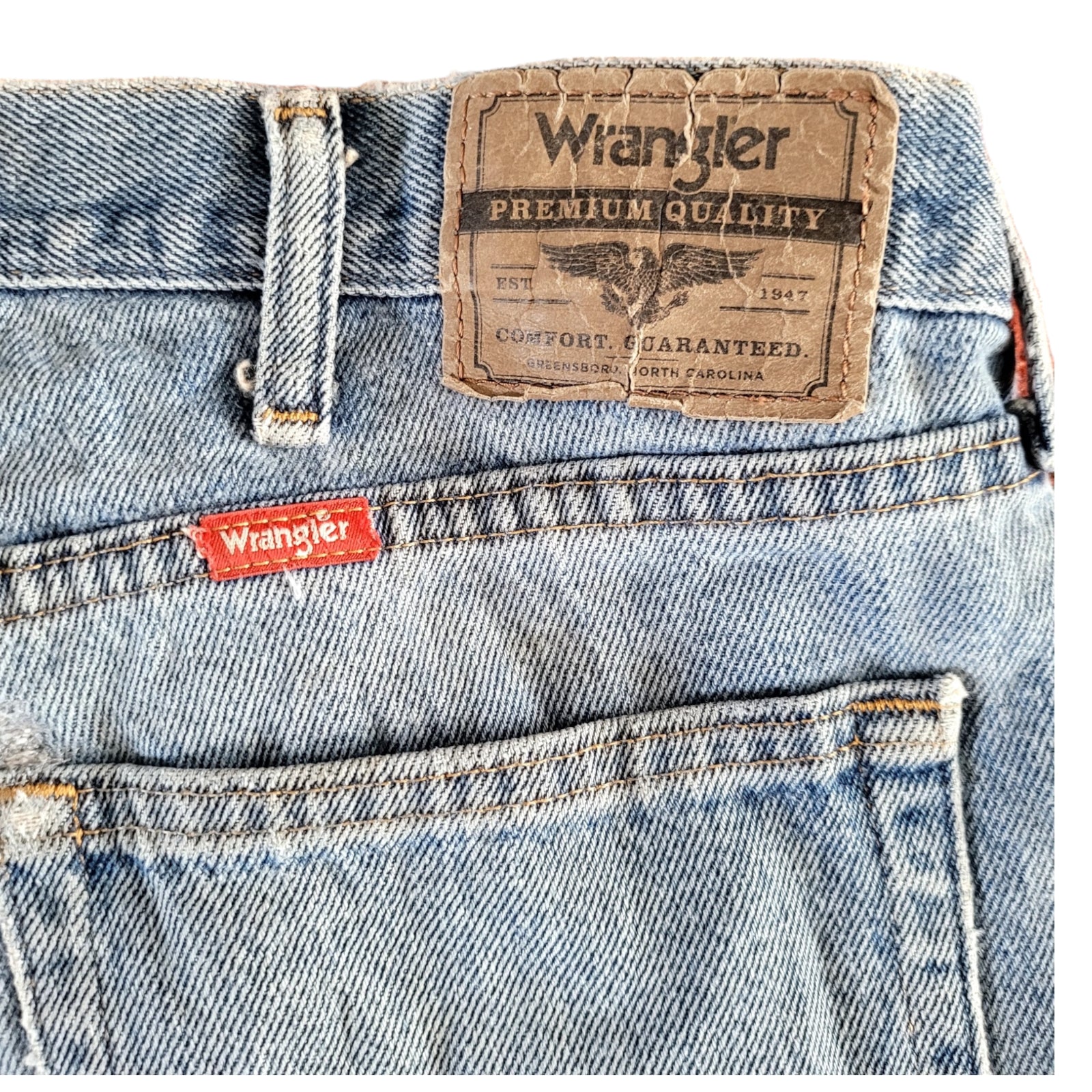 Wrangler Jorts, W38 , Light Blue Denim, Ideal for Workwear and Activities-USASTARFASHION