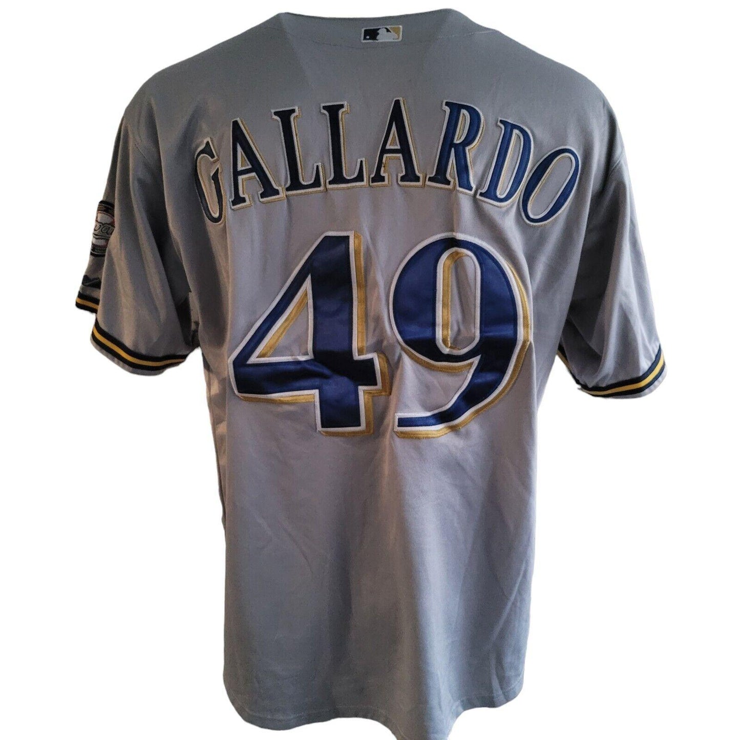 Milwaukee Brewers #49 Yovani Gallardo MLB Jersey | Size 54 (XL)-USASTARFASHION