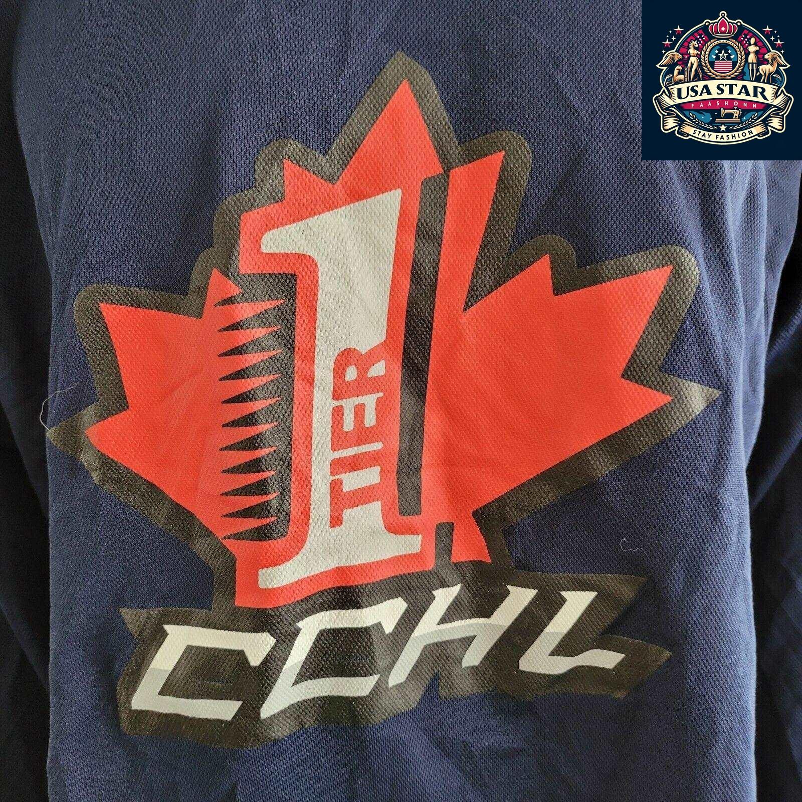 Adult CCM Hockey Jersey XL - Navy Blue with CCHL Emblem and Bold '13' Design for Players - USASTARFASHION