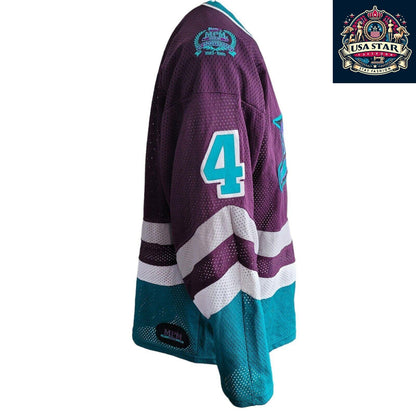 Vintage MPM Array #4 Hockey Jersey Purple Teal - 10th Anniversary Edition -... - USASTARFASHION