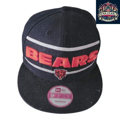 New Era Chicago Bears Snapback Hat – 100% Polyester, Adjustable Fit, Iconic Team Logo - USASTARFASHION