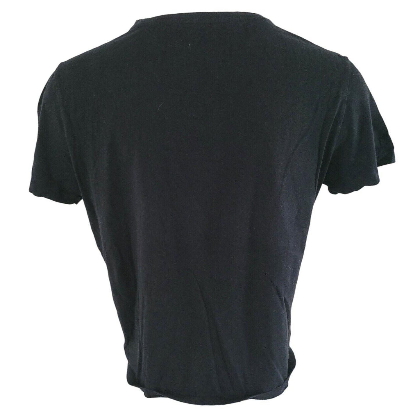 Polo Ralph Lauren Black Cotton V-Neck T-Shirt Size L 100% Cotton Comfy and Stylish-USASTARFASHION