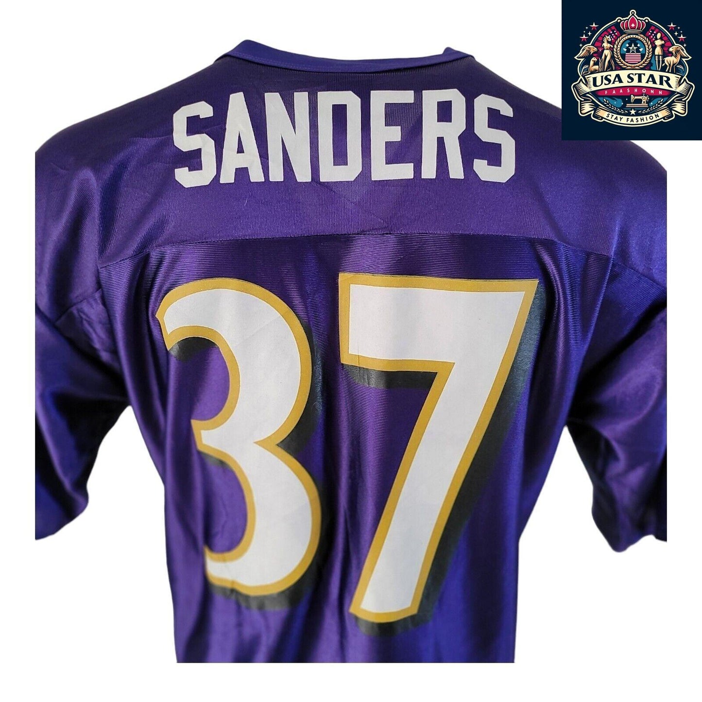 Deion Sanders Baltimore Ravens Football Jersey #37 Men's White Large - Authentic & Comfortable Fit - USASTARFASHION