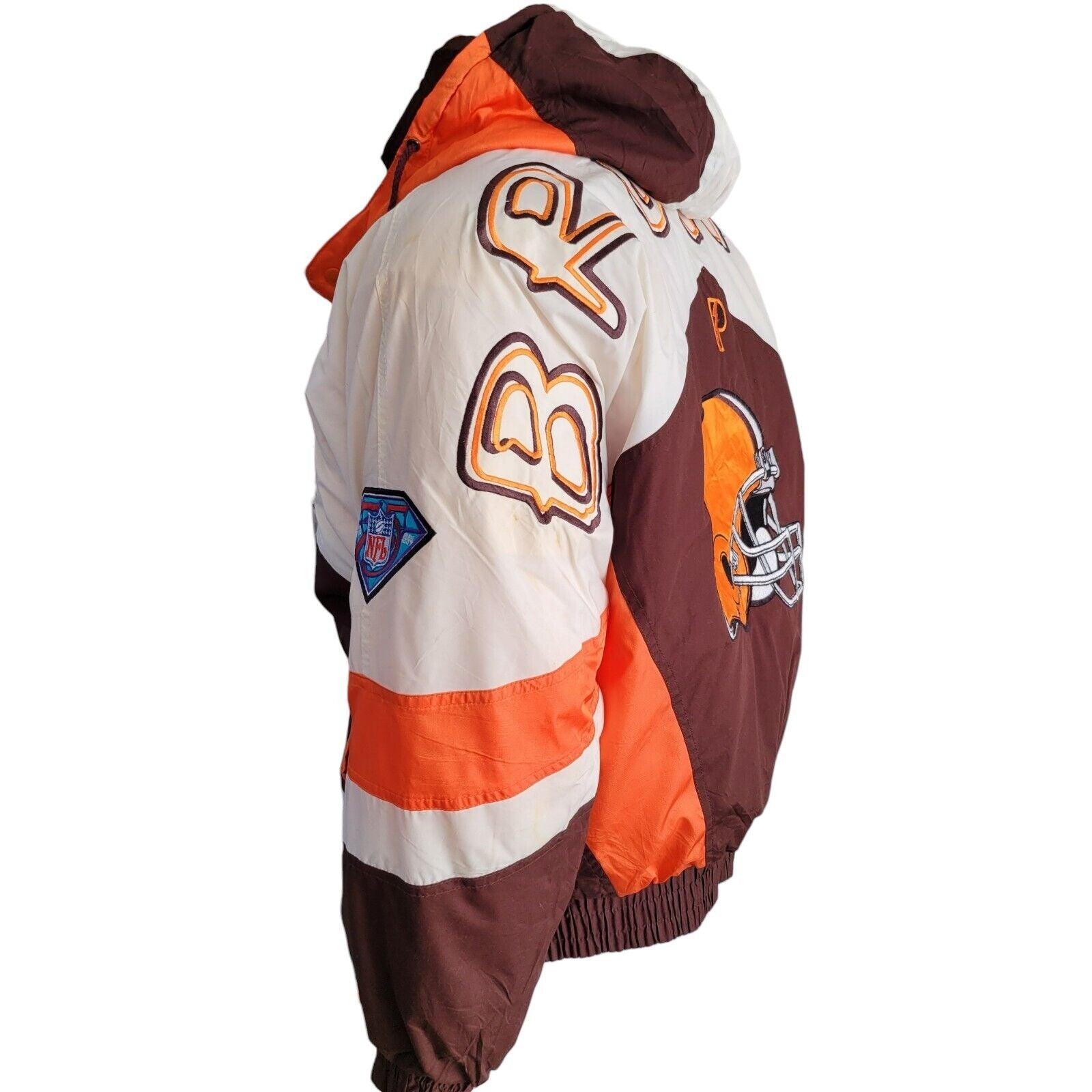 Cleveland Browns Pro Player Jacket – 90s NFL Embroidered Sz M Men's Coat-USASTARFASHION