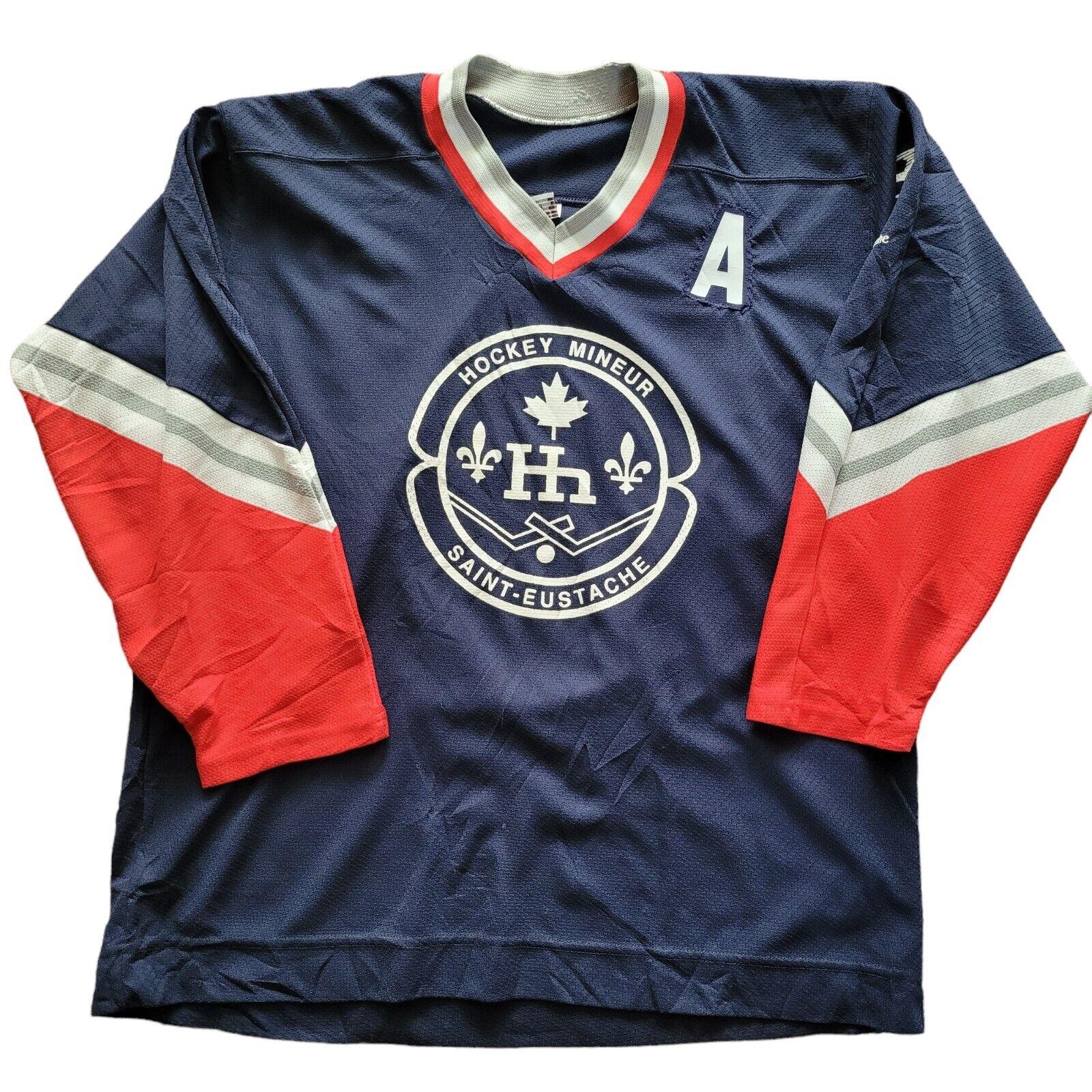 CCM Hockey Mineur Saint Eustache No. 6 Jersey - Size L, Made In Canada-USASTARFASHION