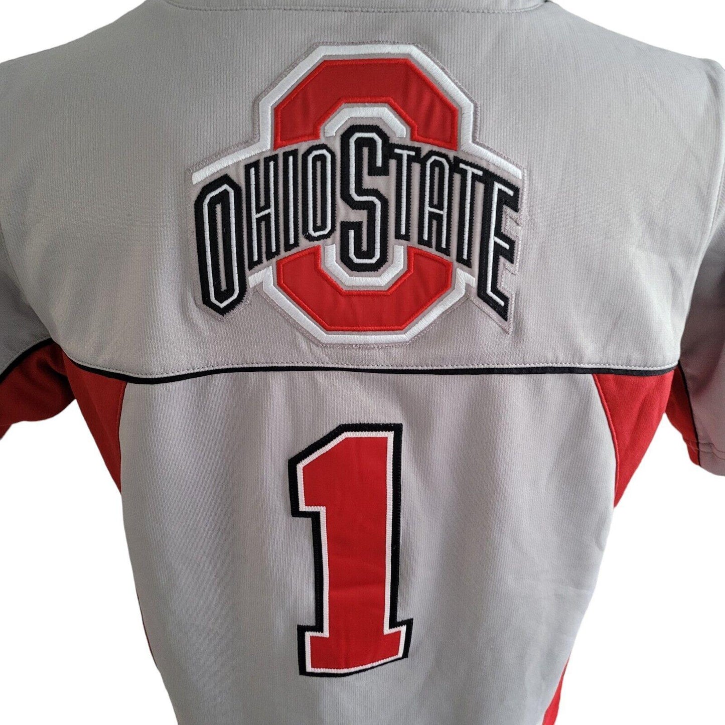 Nike Dry Fit Sweatshirt M - Grey & Red, Ohio State Logo Design - Moisture-Wicking & Sporty Pullover-USASTARFASHION