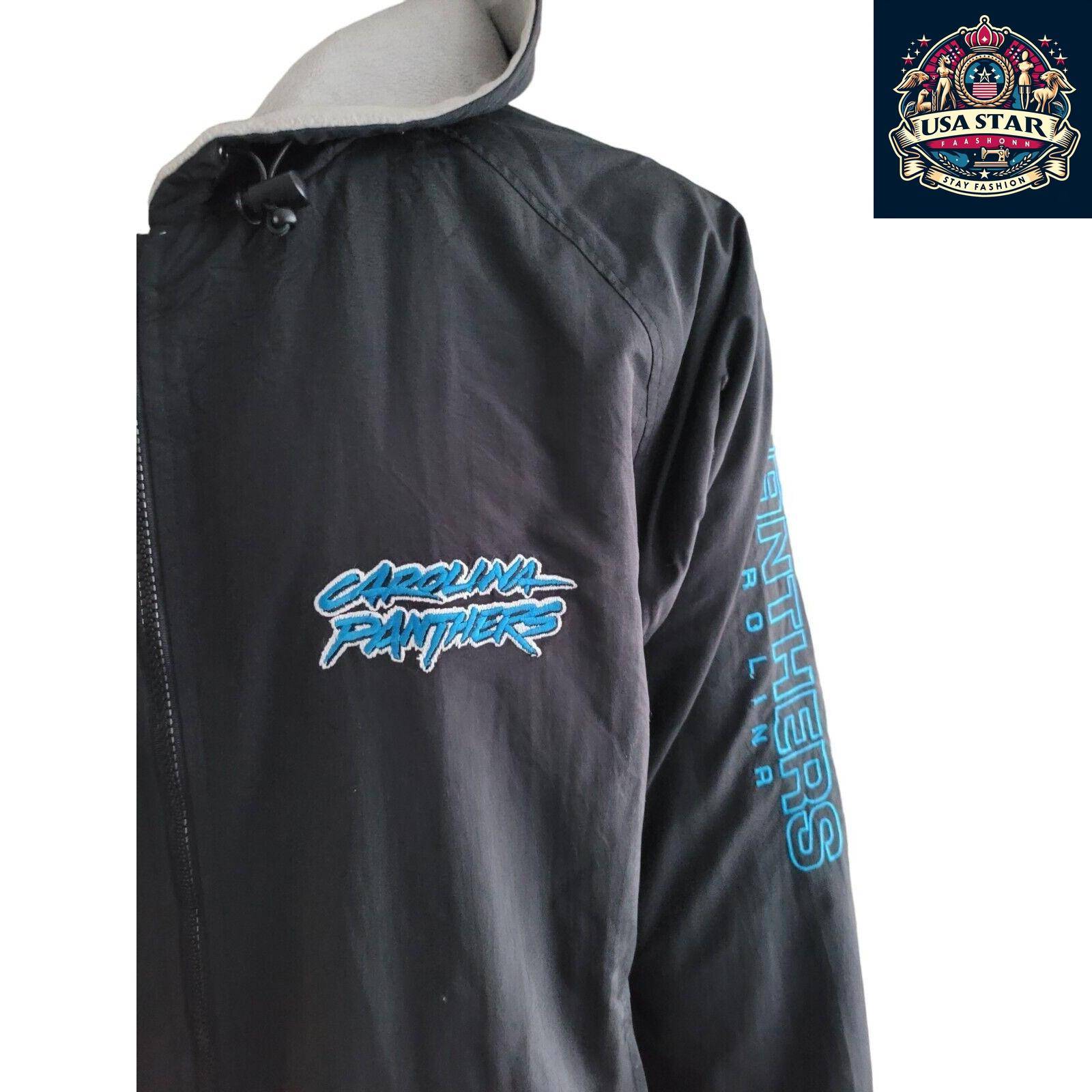 Carolina Panthers Jacket – Stylish 2-In-1 Reversible Design With Pockets, Size L - USASTARFASHION