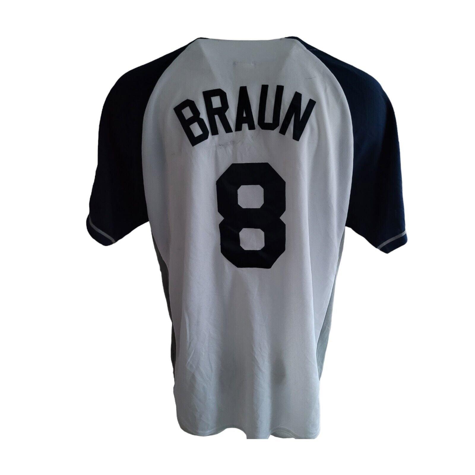 Milwaukee Brewers Majestic Ryan Braun #8 T-Shirt, Size XL - Official MLB Apparel-USASTARFASHION