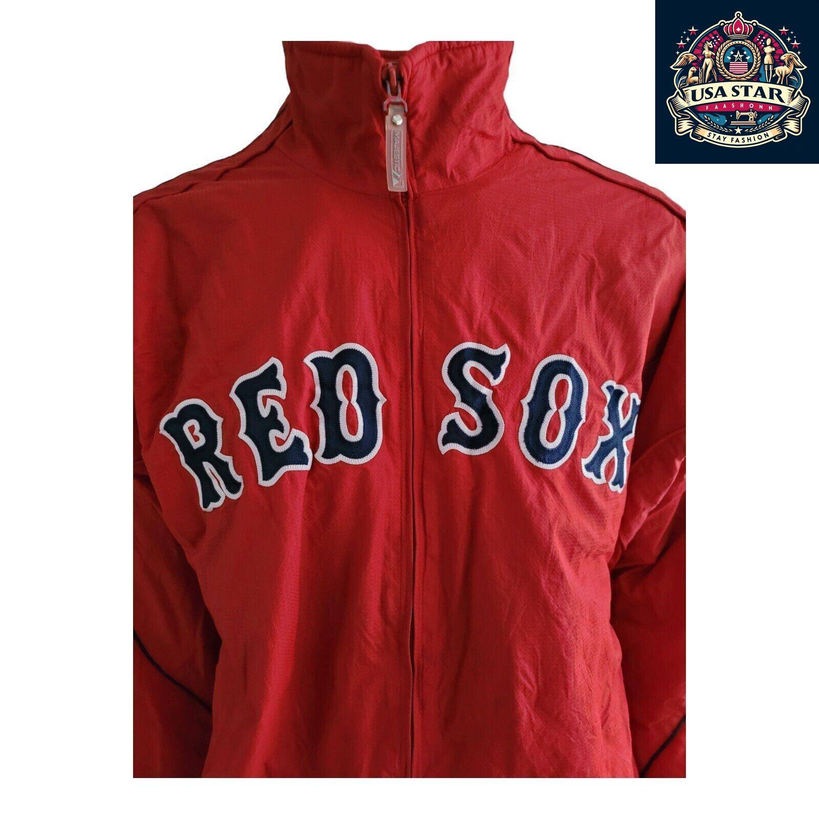 Boston Red Sox Jacket XL - Official Licensed Majestic Full Zip with Iconic Logo & Pockets - USASTARFASHION