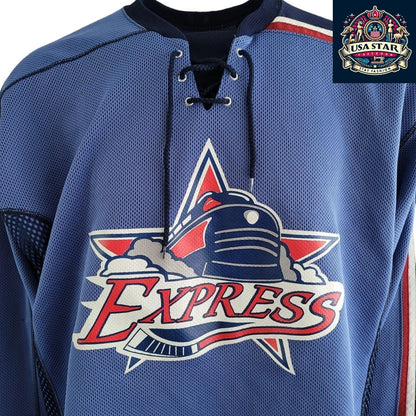 🏒 CCM Roanoke Express Vintage Hockey Jersey, No. 77, Made in Canada, Adult Size - USASTARFASHION