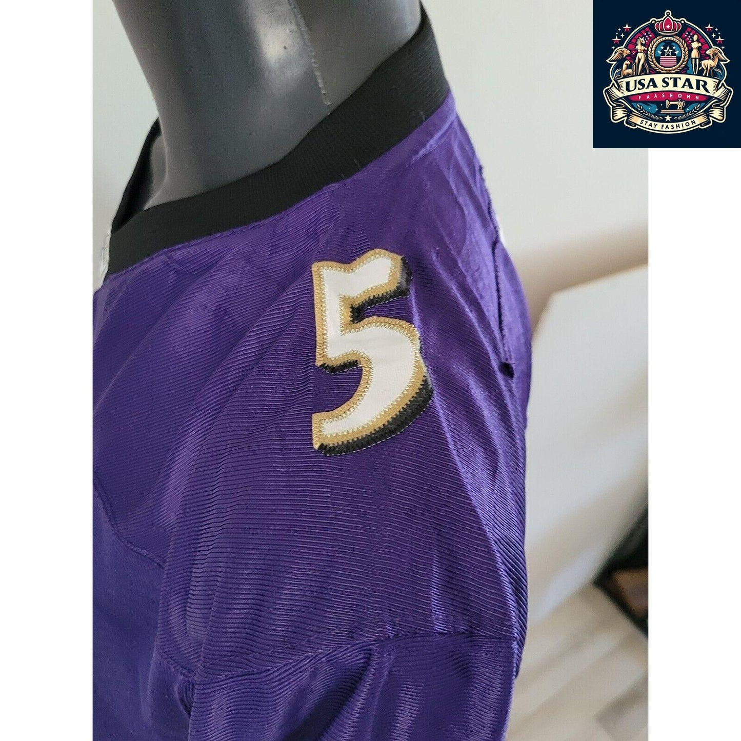 Baltimore Ravens Jersey Youth XL Flacco 5 Reebok Purple Durable Comfort High-Quality Fabric - USASTARFASHION