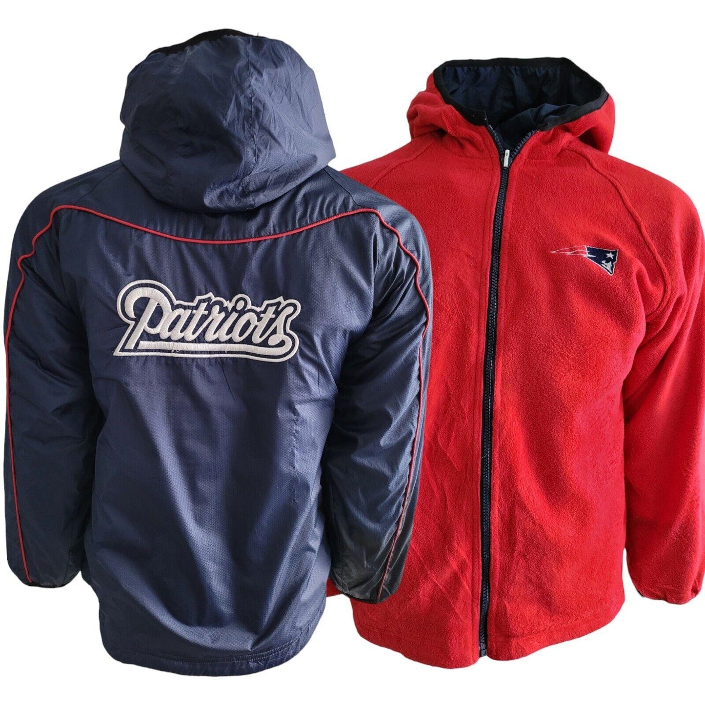 NFL New England Patriots Youth Reversible Jacket Large (14/16), Blue & Navy-USASTARFASHION