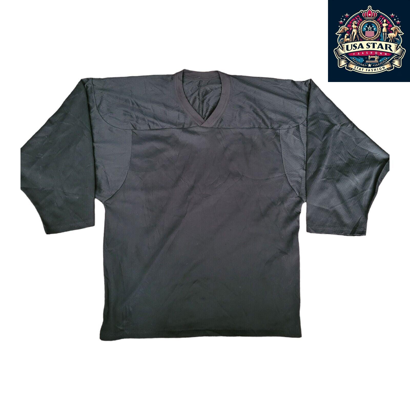 Authentic CCM Black Hockey Jersey Size S - 100% Polyester, Comfort Fit, Durable Design - USASTARFASHION