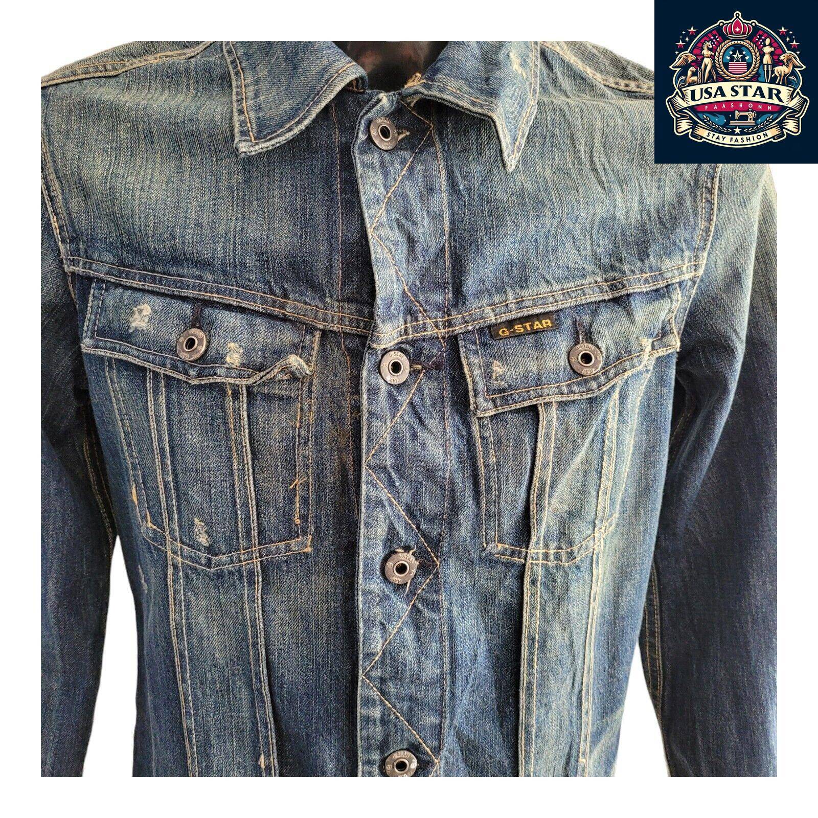 G-Star Women's Denim Jacket Size M - Chic 100% Cotton, Durable, Versatile Style USASTARFASHION