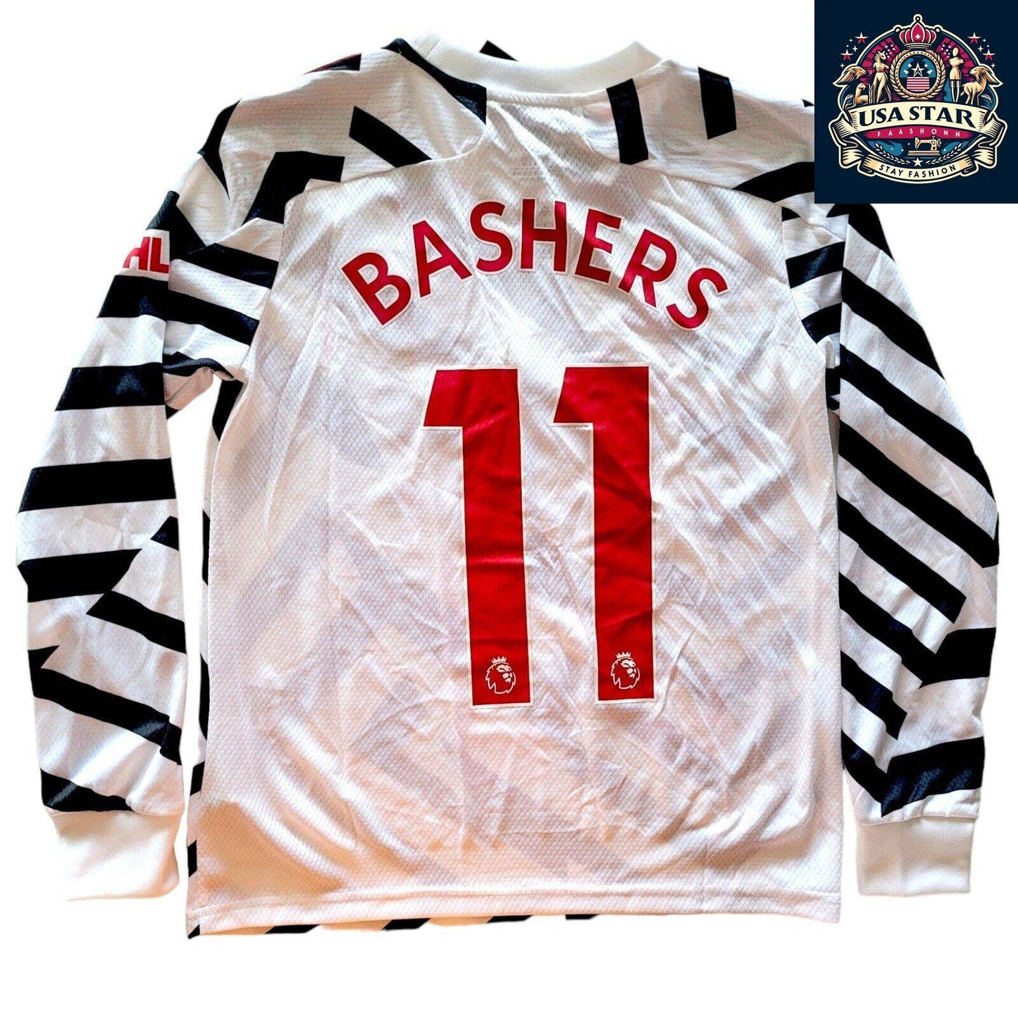 Adidas Manchester United 2020/21 Youth Medium Third Jersey - Custom "Bashers" #11, AEROREADY Tech - USASTARFASHION