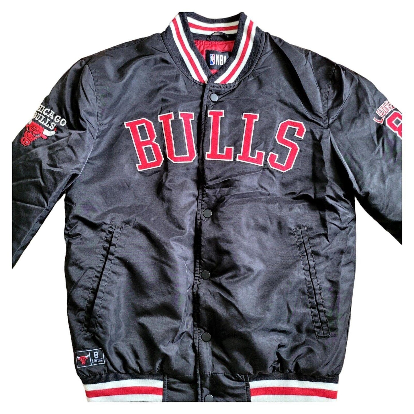 Chicago Bulls Bomber Jacket Mens Size XS NBA x Primark Lavine 8 Black Coat-USASTARFASHION