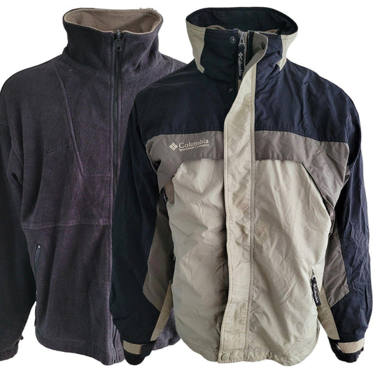 Vintage Columbia Men's 2-in-1 Waterproof Fleece Jacket Coat Size L - Multicolor - USASTARFASHION