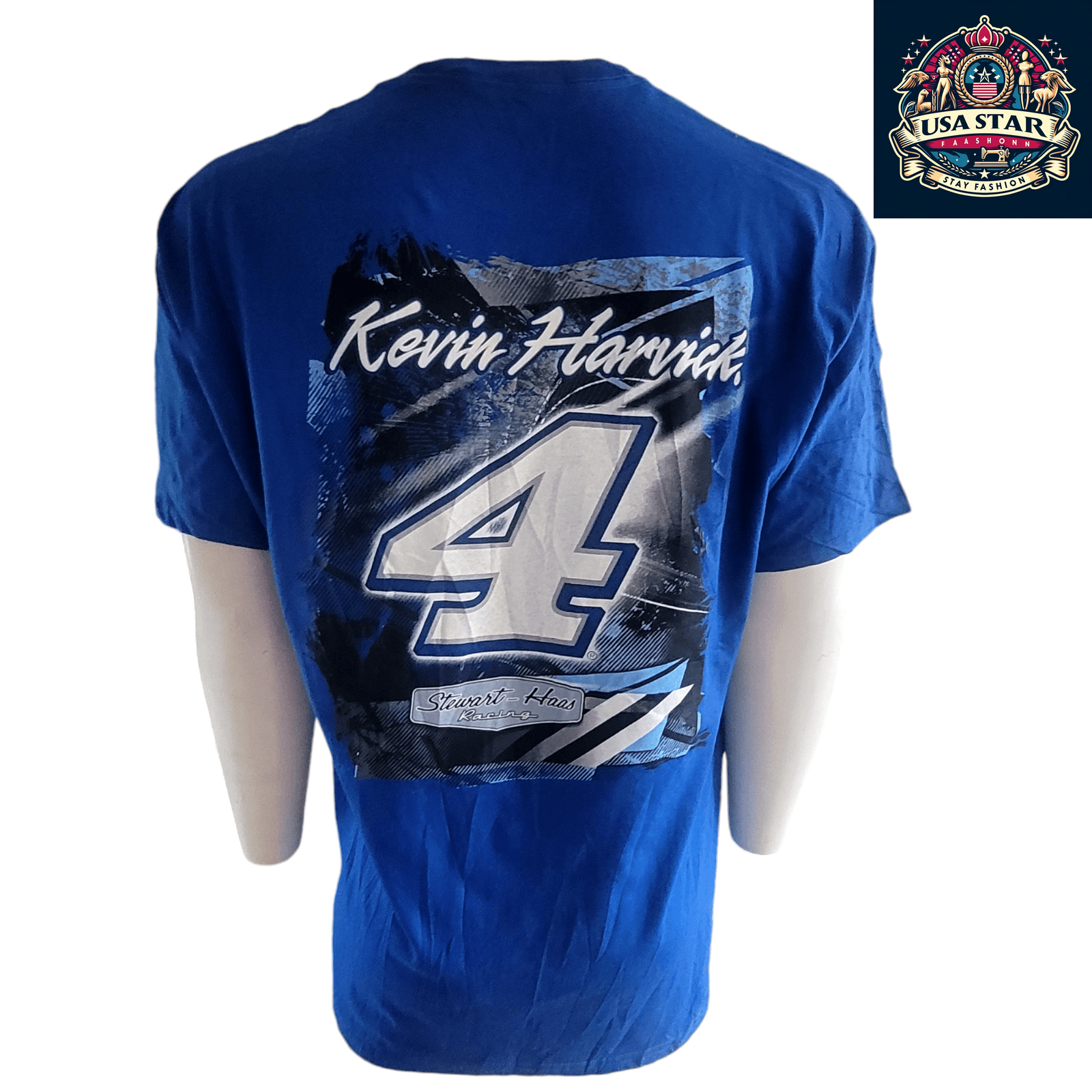 Kevin Harvick T-Shirt XL - Comfortable 100% Cotton, Vibrant Busch Light Graphics, Stewart-Haas Racing - USASTARFASHION