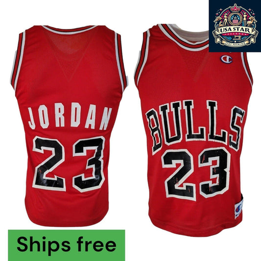 Chicago Bulls Vintage Jersey Size S Champion Michael Jordan 23 Retro Basketball Apparel - USASTARFASHION