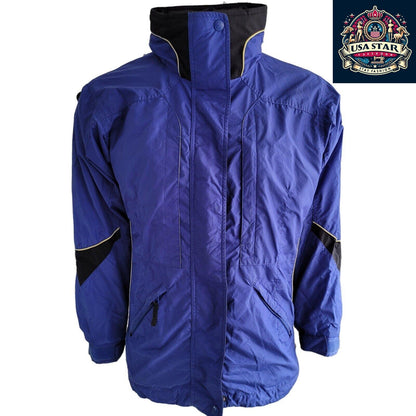 Columbia Blue Women's Jacket Size S - Durable Nylon Raincoat for Casual and Outdoor Use - USASTARFASHION