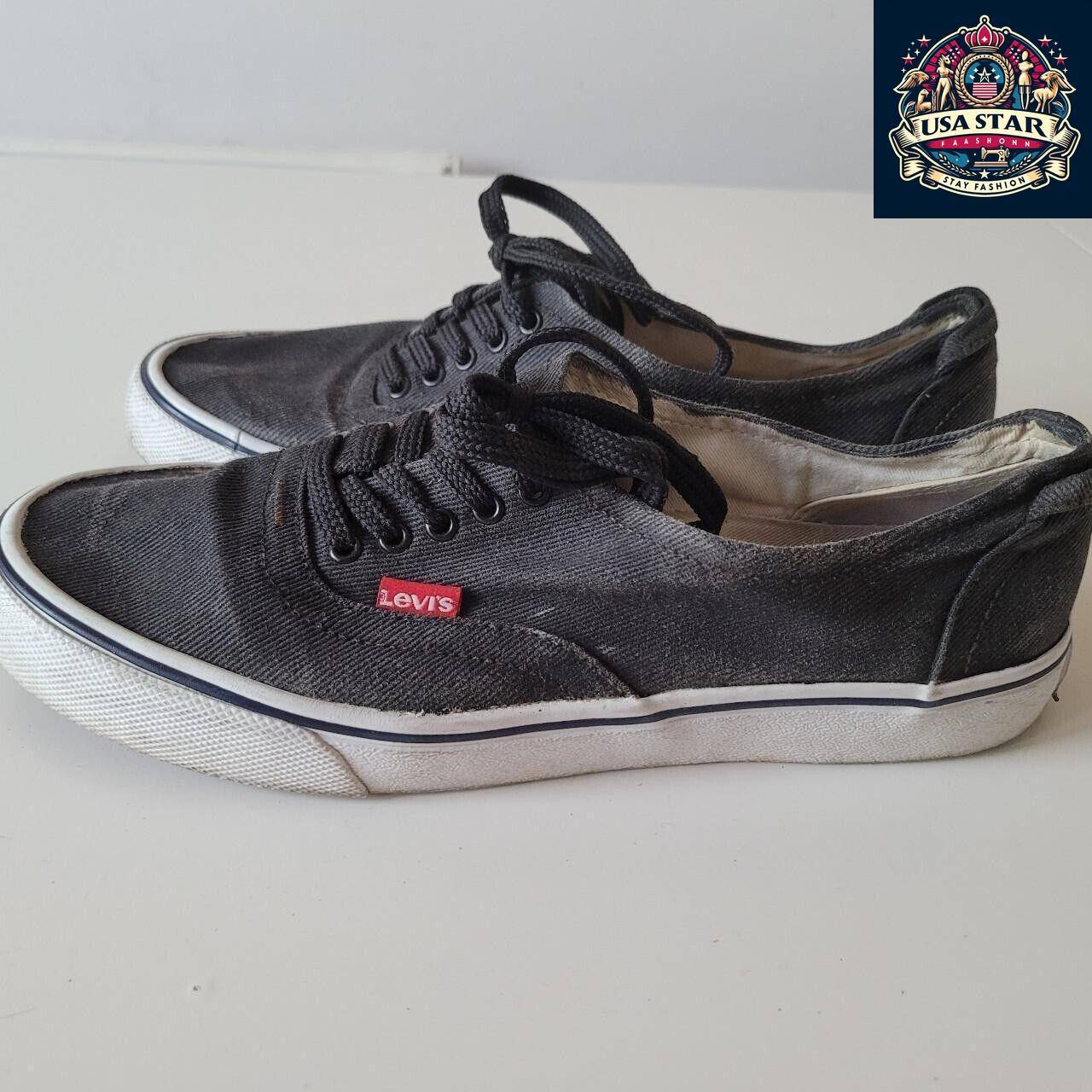 Levis Canvas Trainers UK Size 7.5 - Comfortable Cushioned Insole, Durable Design, VGC USASTARFASHION