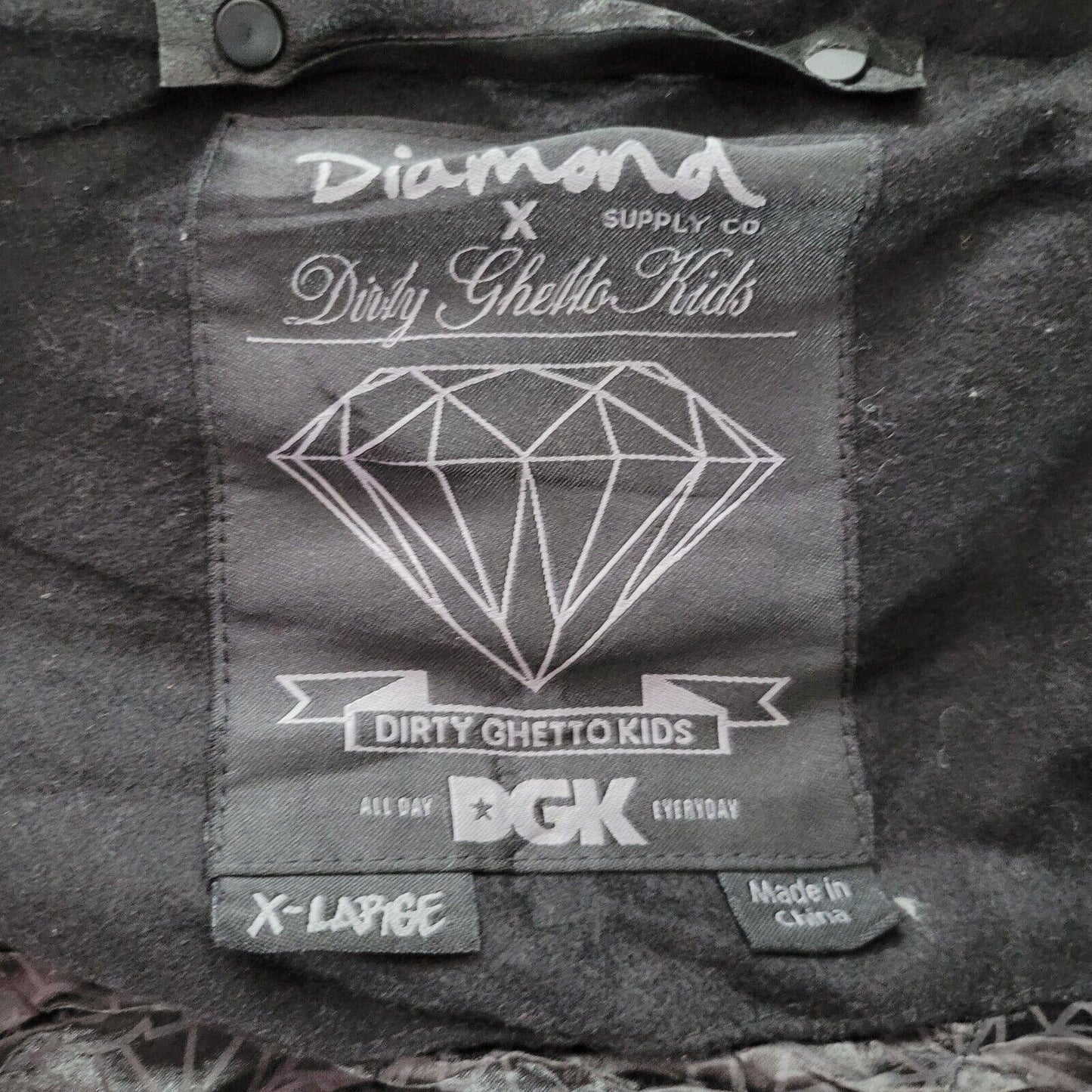 DGK Diamond X Supply Co Men's XL Leather/Wool Varsity Jacket-USASTARFASHION