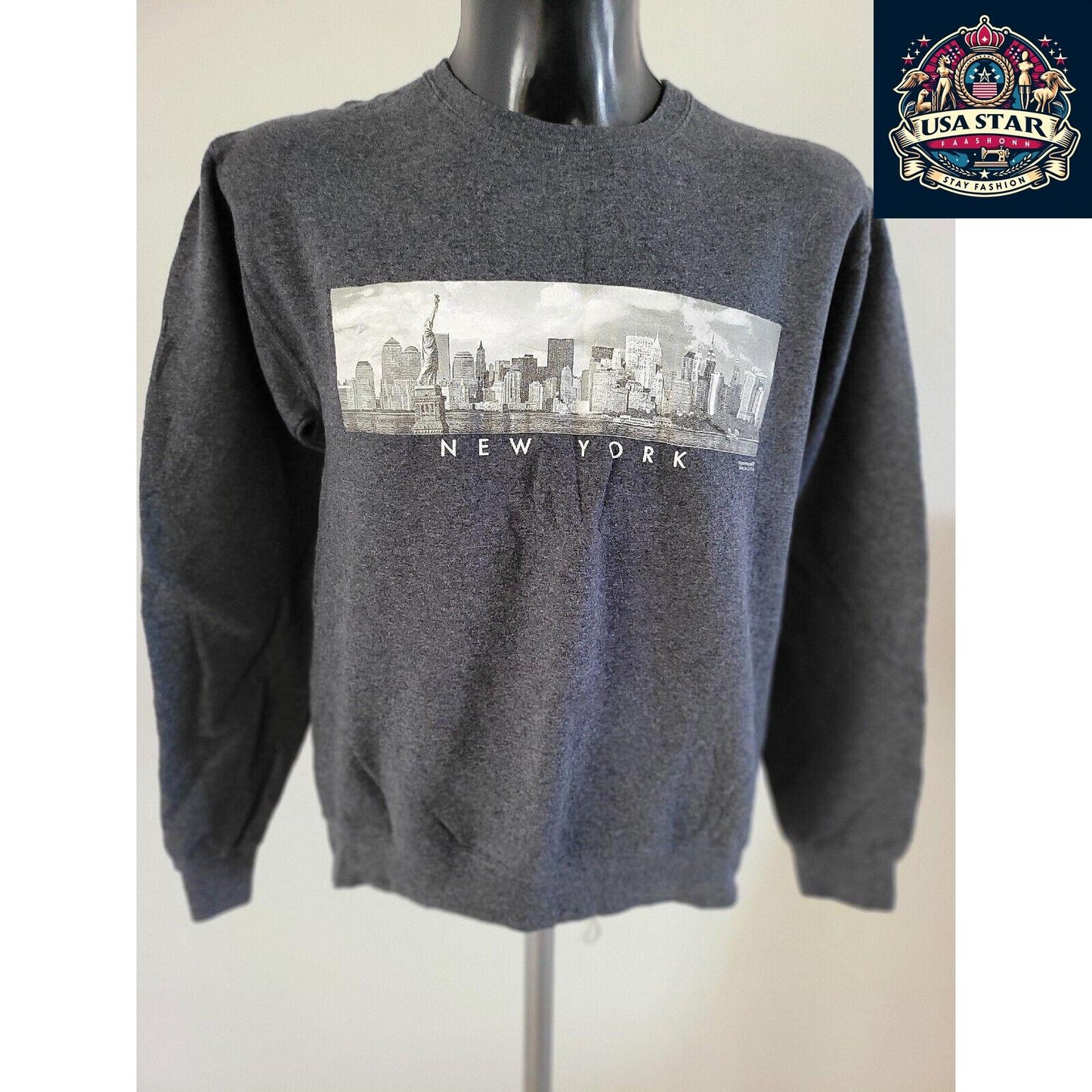 New York Jerzees Sweatshirt Size S - Cozy Fleece, Iconic Design, Vintage Grade A Condition - USASTARFASHION