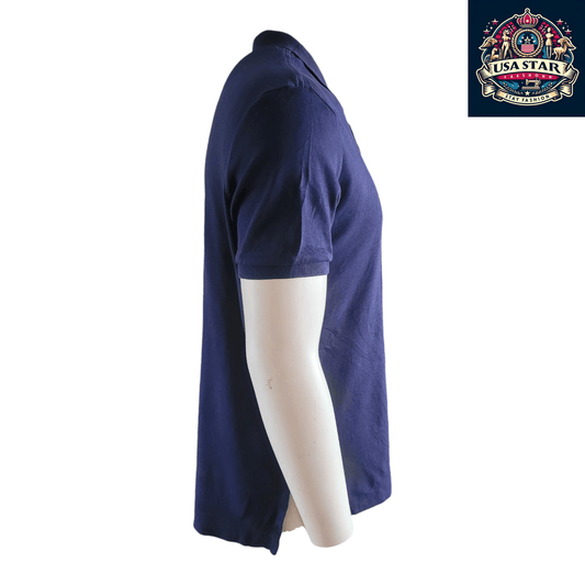 Polo Ralph Lauren Polo Shirt Navy Blue Custom Fit for Men, Size L, 100% Cotton Comfort - USASTARFASHION