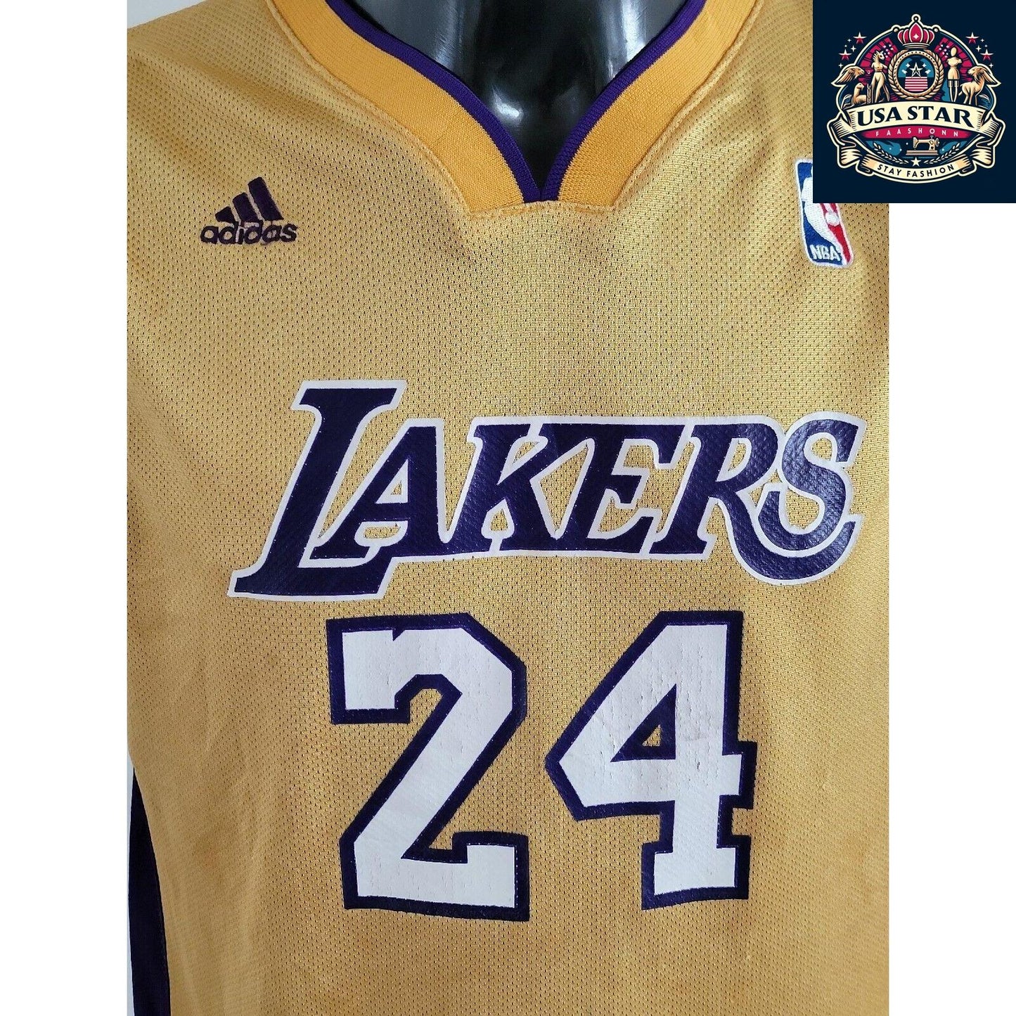 NBA Youth Jersey Adidas Lakers #24 Kobe Bryant, Size Large (14-16), Classic Design, Quality Fabric - USASTARFASHION