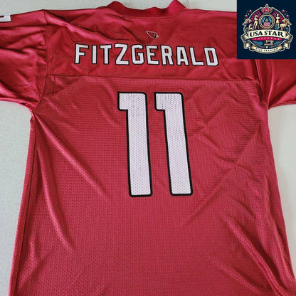 NFL Arizona Cardinals Larry Fitzgerald Jersey #11 by Reebok, Authentic Medium Size, Durable & Comfortable - USASTARFASHION