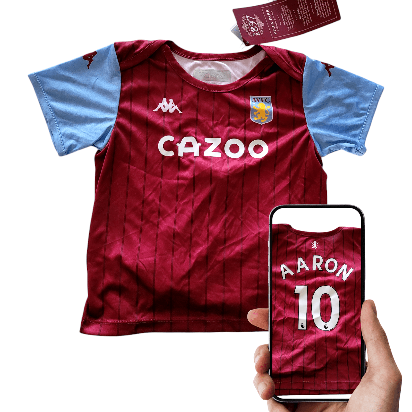 Kappa Aston Villa Baby Kit Jersey & Socks Set 18M - Official Aaron #10 2023/24 N