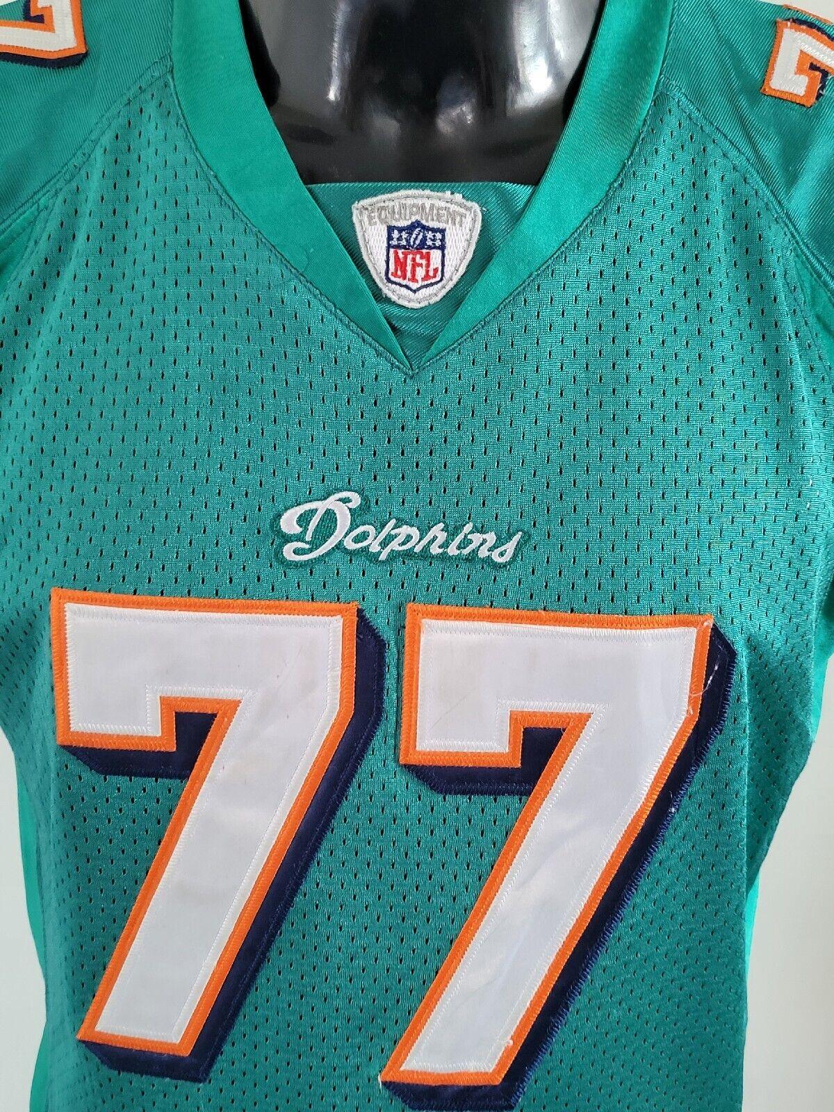 Miami Dolphins Youth Jersey #77 Jake Long Reebok Size M (12-14)-USASTARFASHION