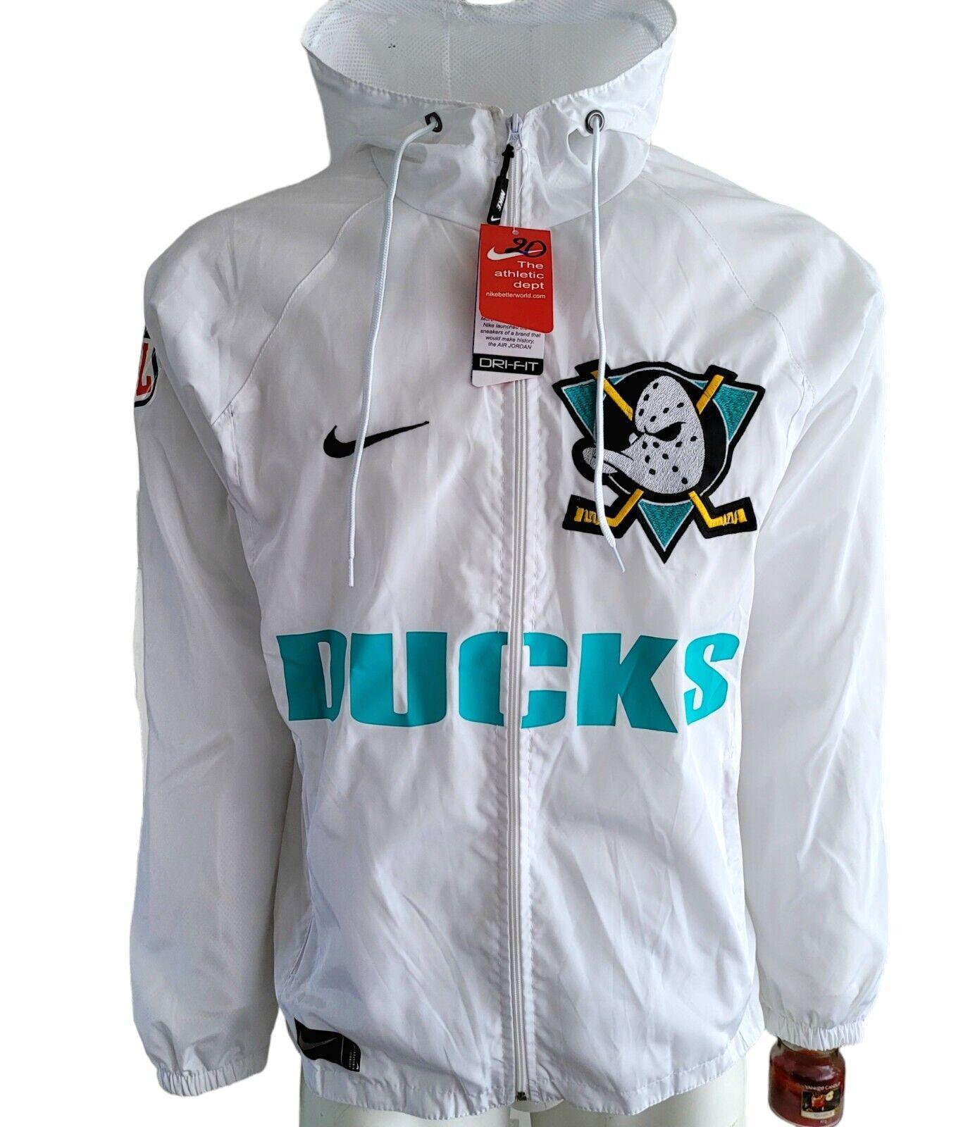 NFL Nike Mighty Ducks White Windbreaker/Rain Jacket | Size S-USASTARFASHION