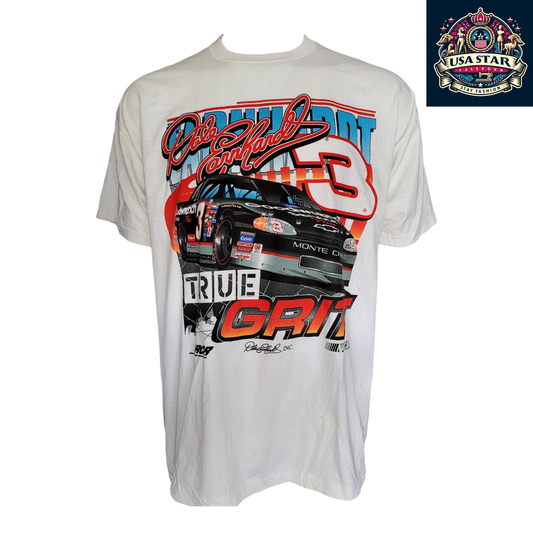 Dale Earnhardt T Shirt XL White Cotton True Grit NASCAR Competitors View Graphic Tee - USASTARFASHION