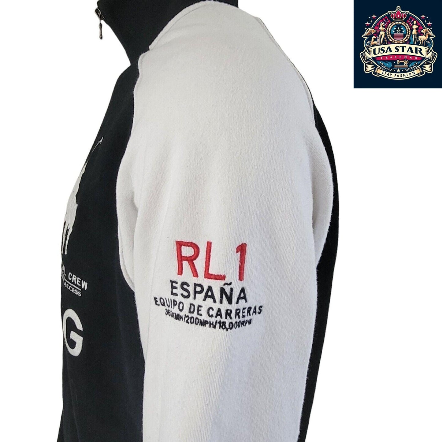 XL Polo Racing Jacket, Polo Ralph Lauren RL Racing Spain Tracksuit Top, Breathable Fabric, Classic Design - USASTARFASHION