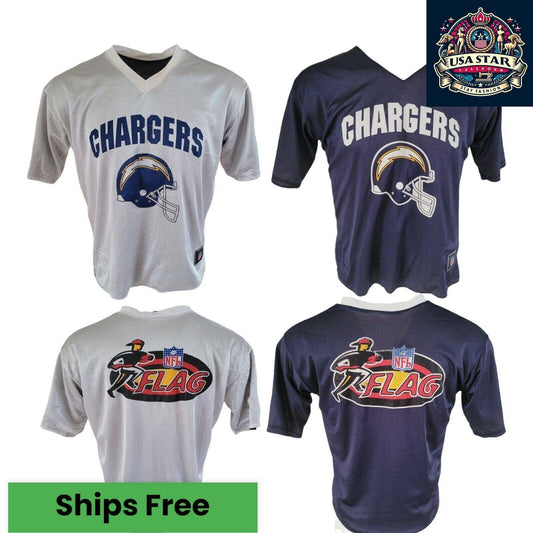 Los Angeles Chargers Jersey - Reversible Flag Football Jersey Size M for Comfortable Team Pride - USASTARFASHION