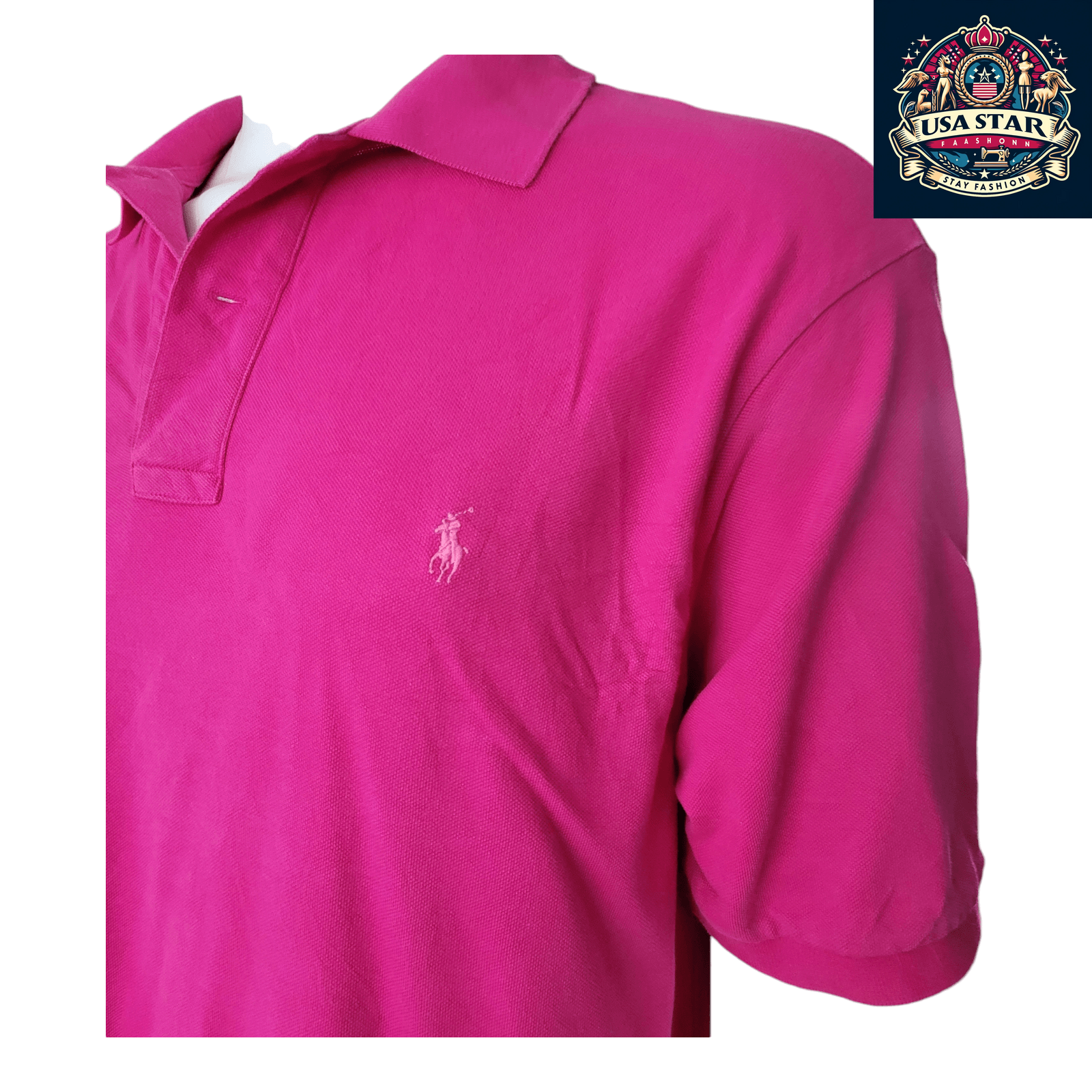 Ralph Lauren Pink Polo Shirt for Men XLT Tall Classic Fit Short Sleeve 100% Cotton Comfort - USASTARFASHION