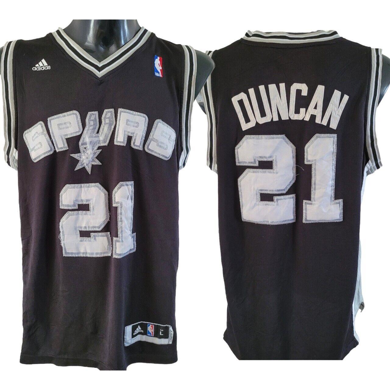 ADIDAS TIM DUNCAN #21 San Antonio Spurs Jersey L Size Authentic Grade A-USASTARFASHION