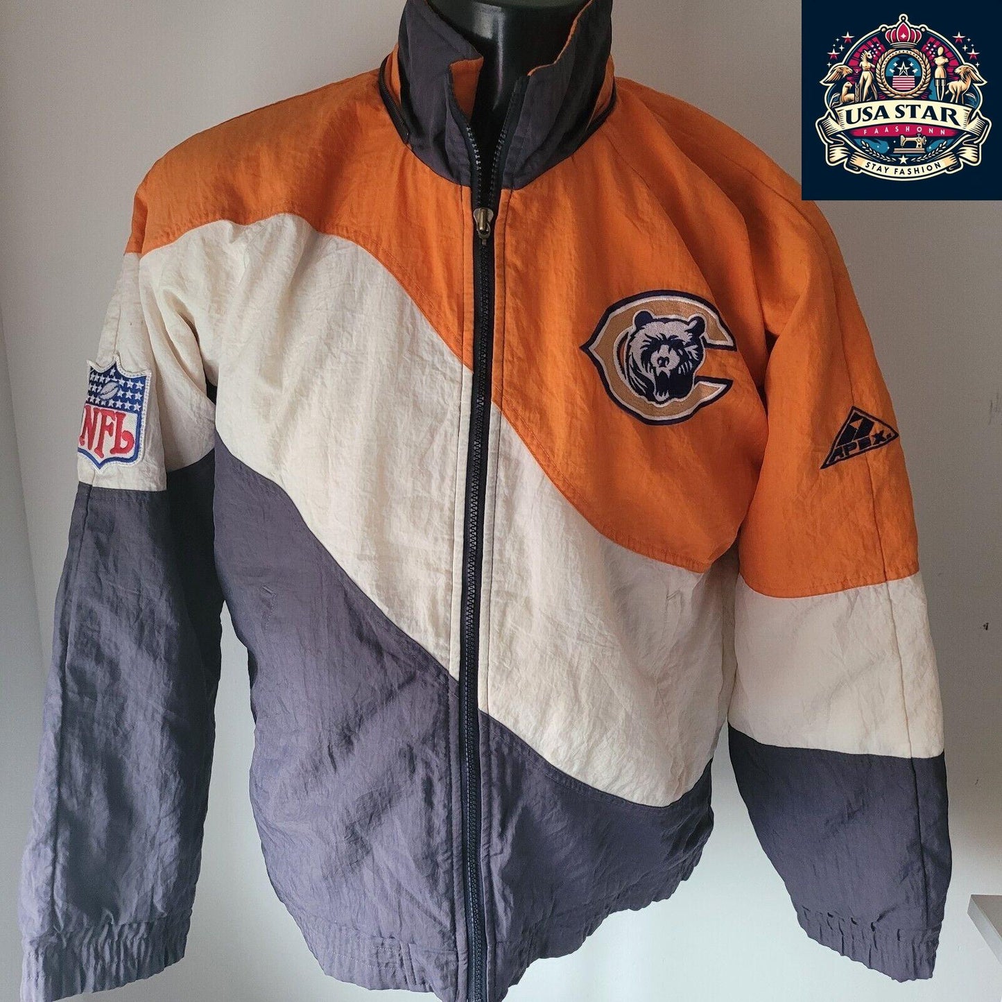 Chicago Bears Jacket - NFL Apexone Proline Apparel, Durable Comfort, Officially Licensed - USASTARFASHION