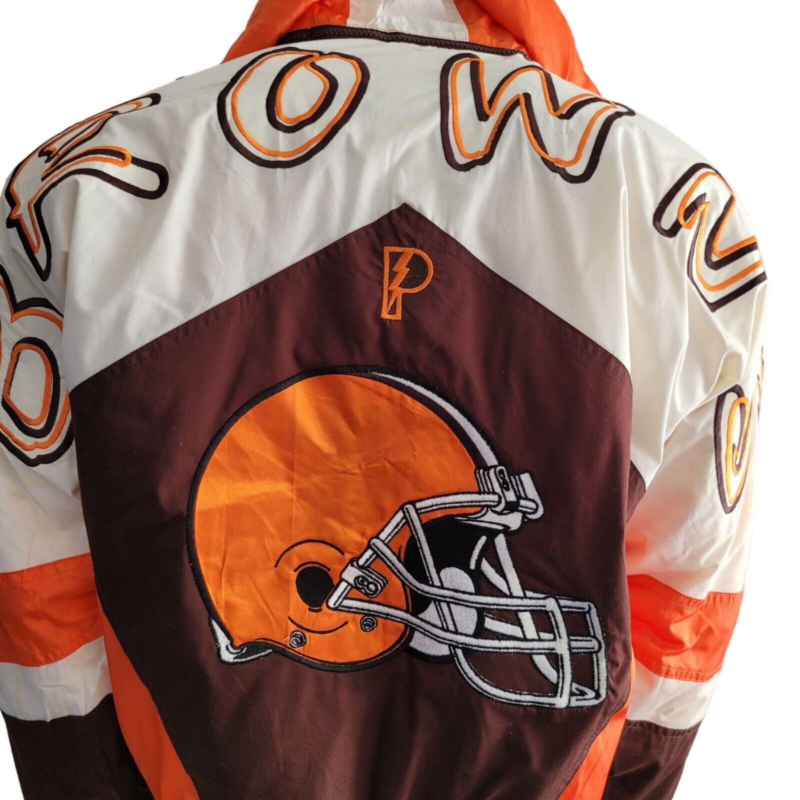 Cleveland Browns Pro Player Jacket – 90s NFL Embroidered Sz M Men's Coat-USASTARFASHION