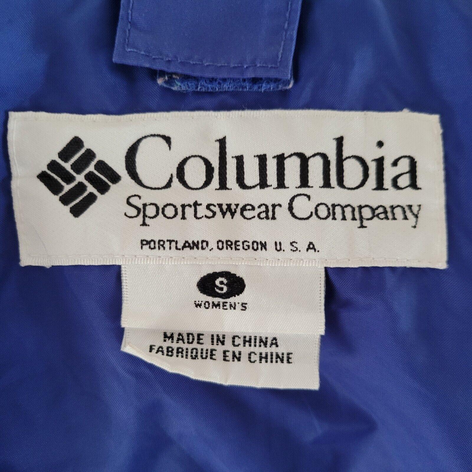 Columbia Blue Women's Nylon Jacket Size S, Raincoat with Nylon Lining, 32" Length-USASTARFASHION