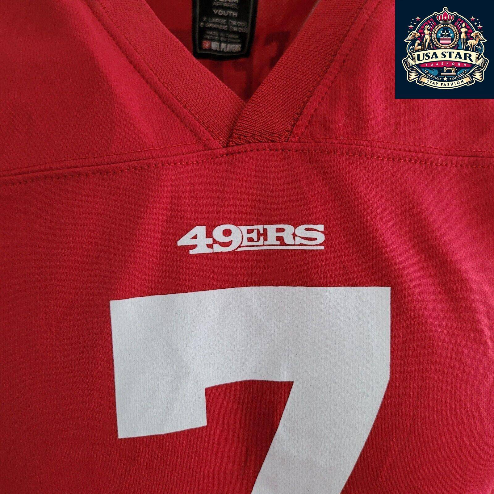 49ers Jersey Youth XL Red #7 Kaepernick - Durable, Comfortable, Official NFL Merchandise - USASTARFASHION