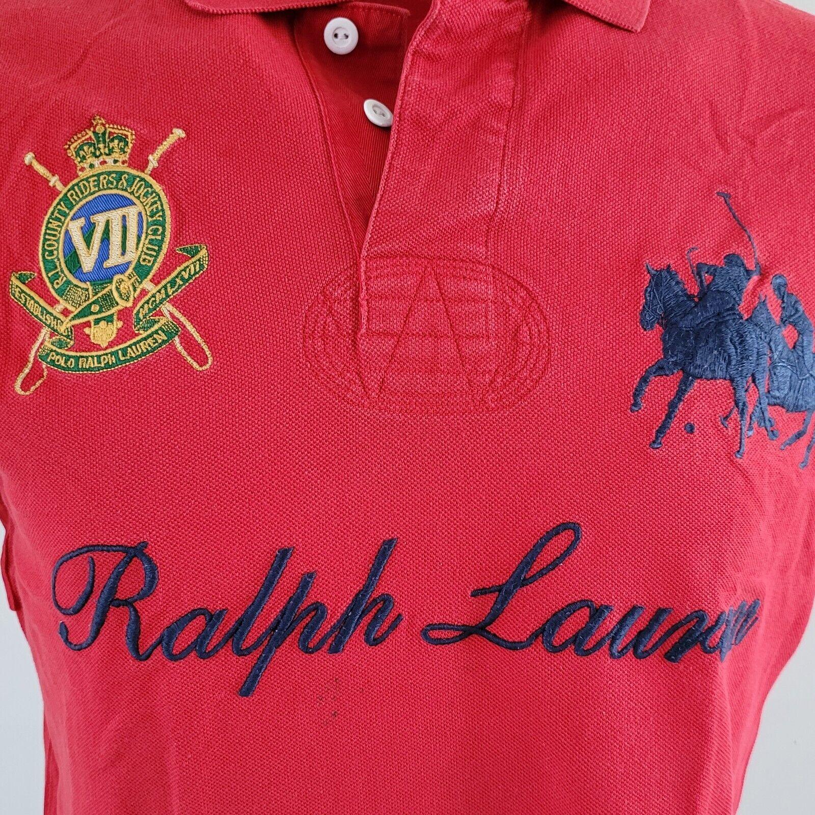 Polo Ralph Lauren Red Custom Fit T-Shirt L 100% Cotton-USASTARFASHION